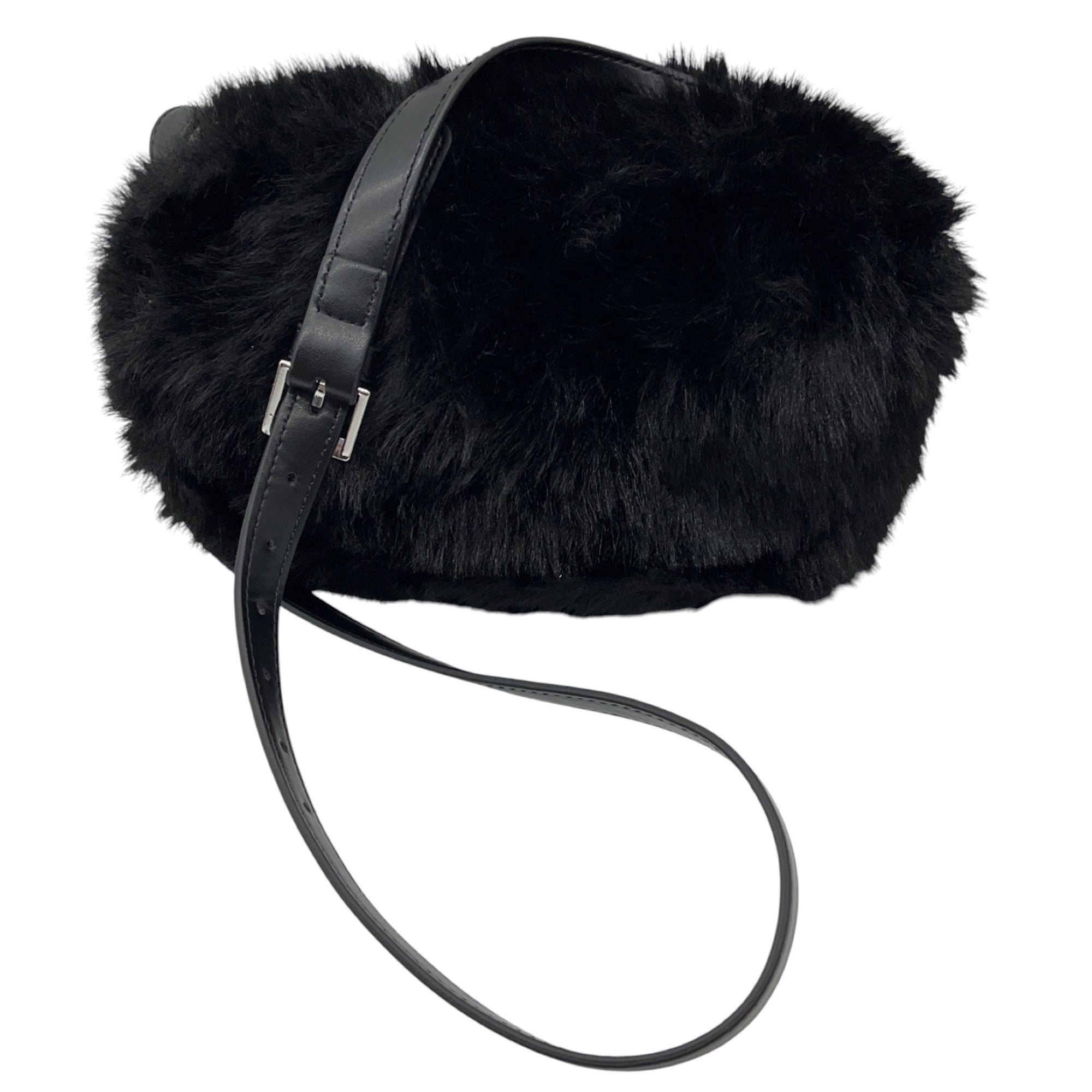 Marni Black Faux Fur Shoulder Bag