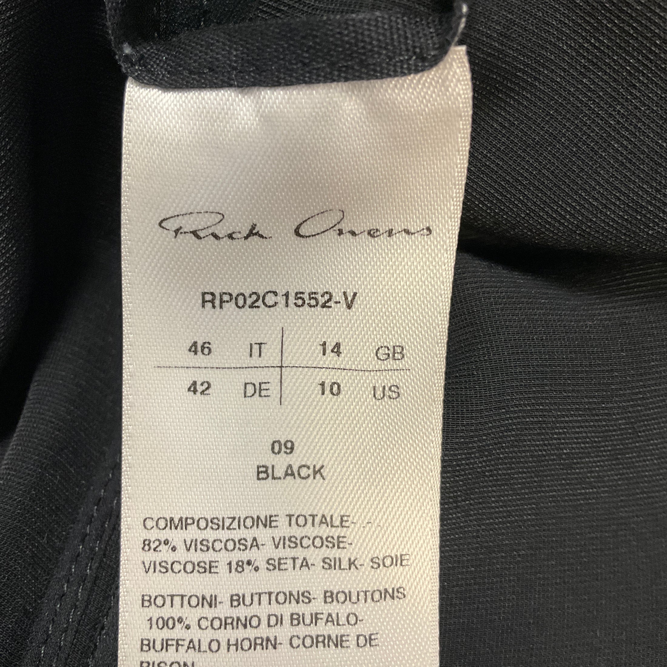 Rick Owens Black Luxor Collection Velvet Fluid Jumpsuit