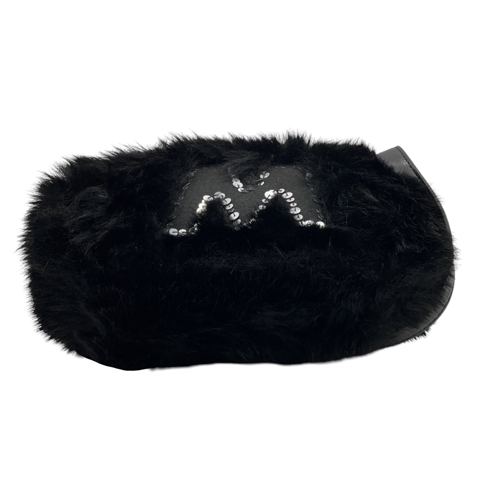Marni Black Faux Fur Shoulder Bag