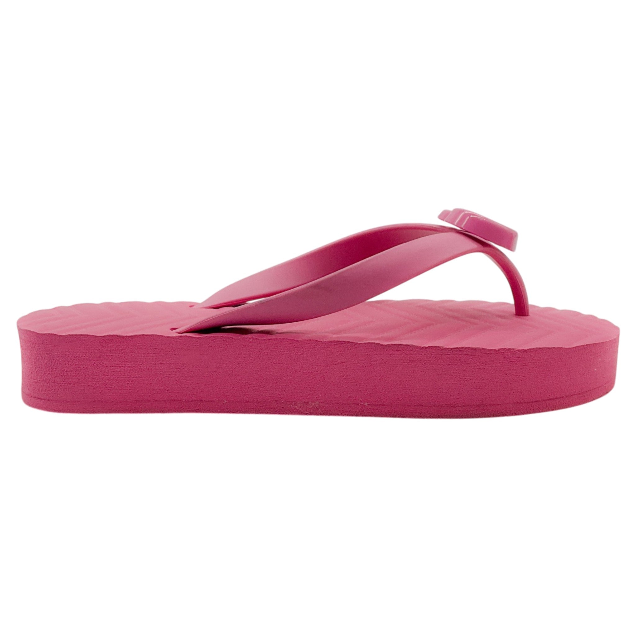 Gucci Pink Rubber Marmont Flip Flops