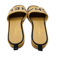 Load image into Gallery viewer, Chanel Tan / Black Logo Leather and Cork Slide Sandals

