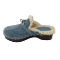 Load image into Gallery viewer, Hermes Light Blue Suede Goatskin Shearling Lined Carlotta Mules / Clogs
