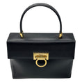 Load image into Gallery viewer, Salvatore Ferragamo Black Leather Gancini Iconic Top Handle Handbag
