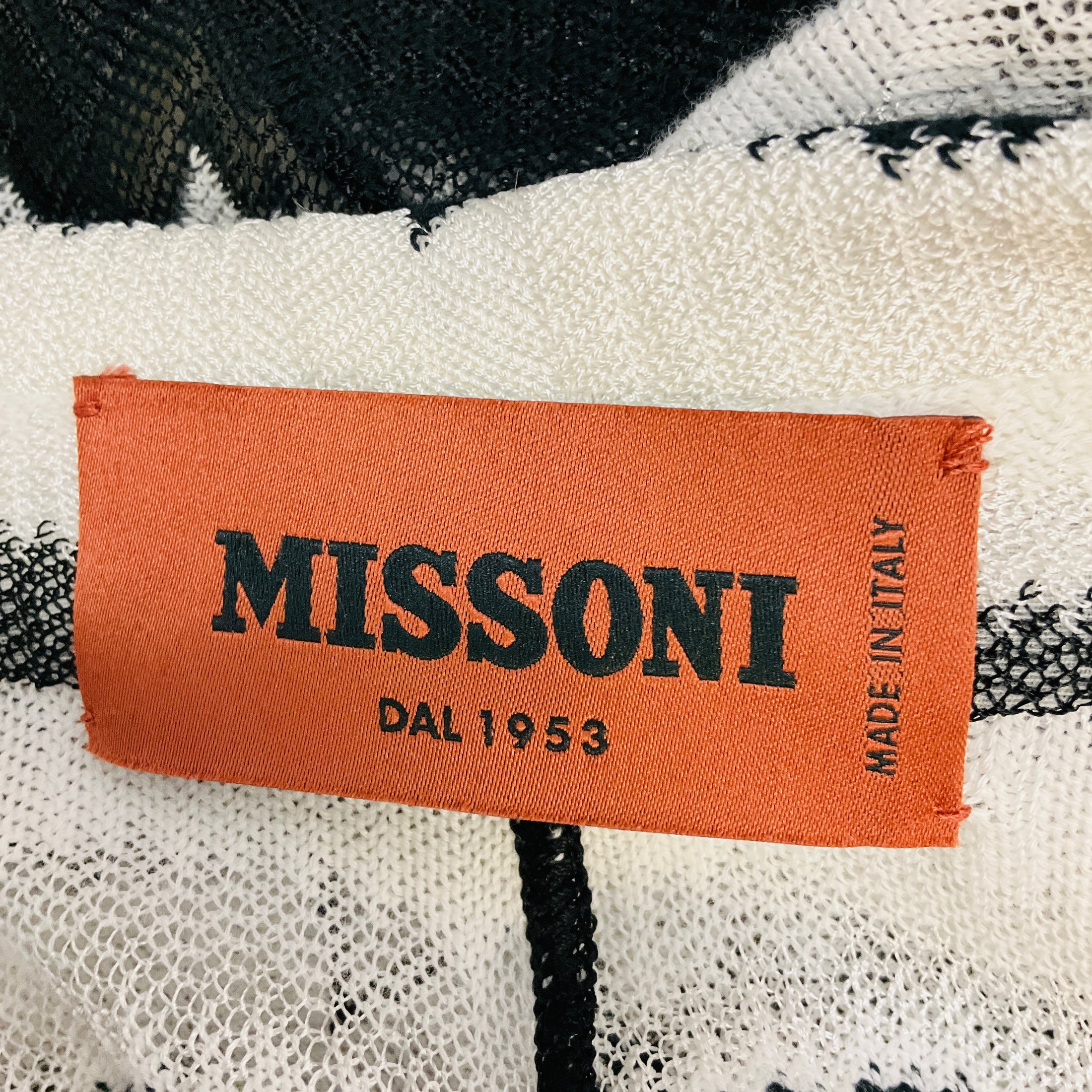 Missoni White / Black Chevron Knit Blazer Jacket
