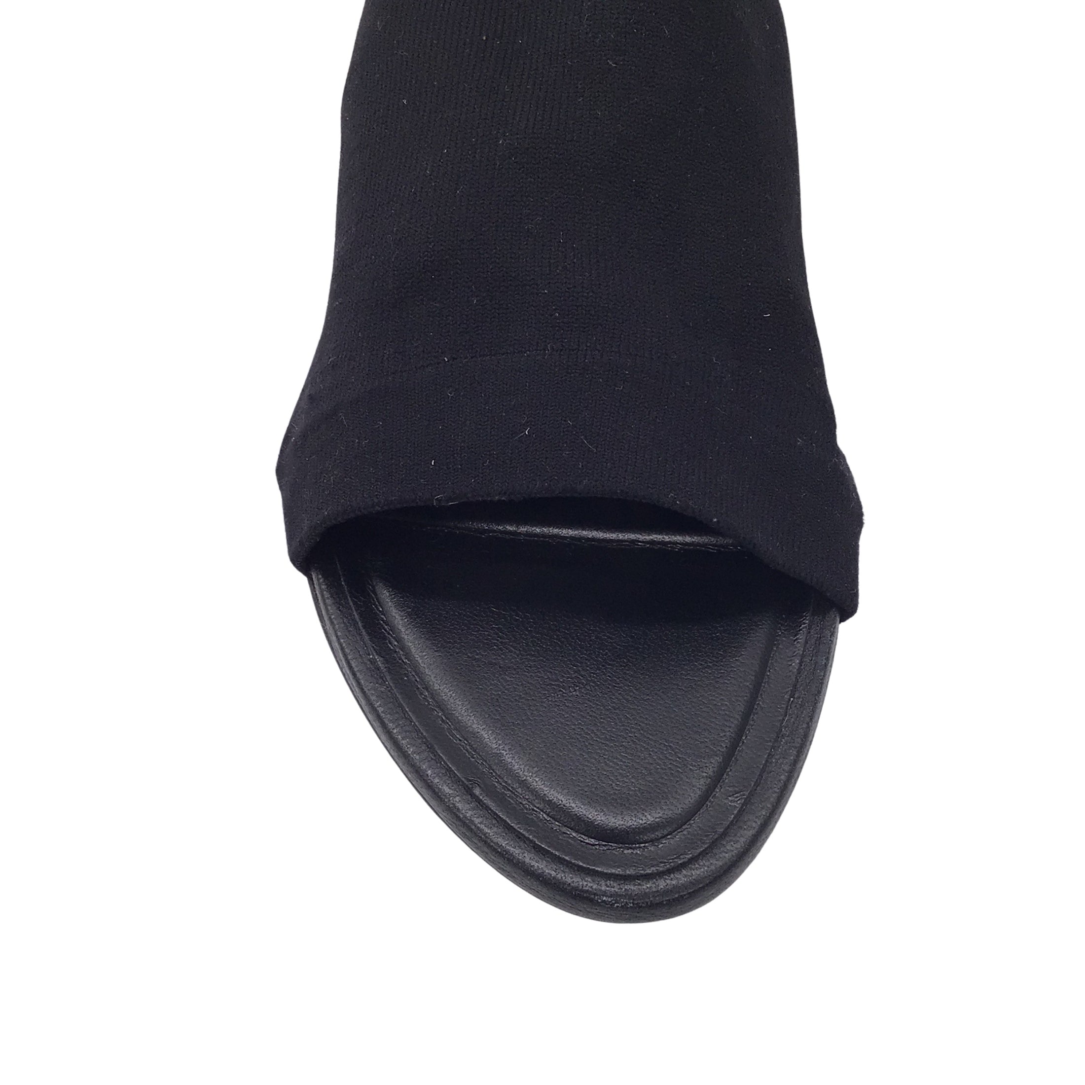 Balenciaga Black Tight Knit 40mm Mule Sandals