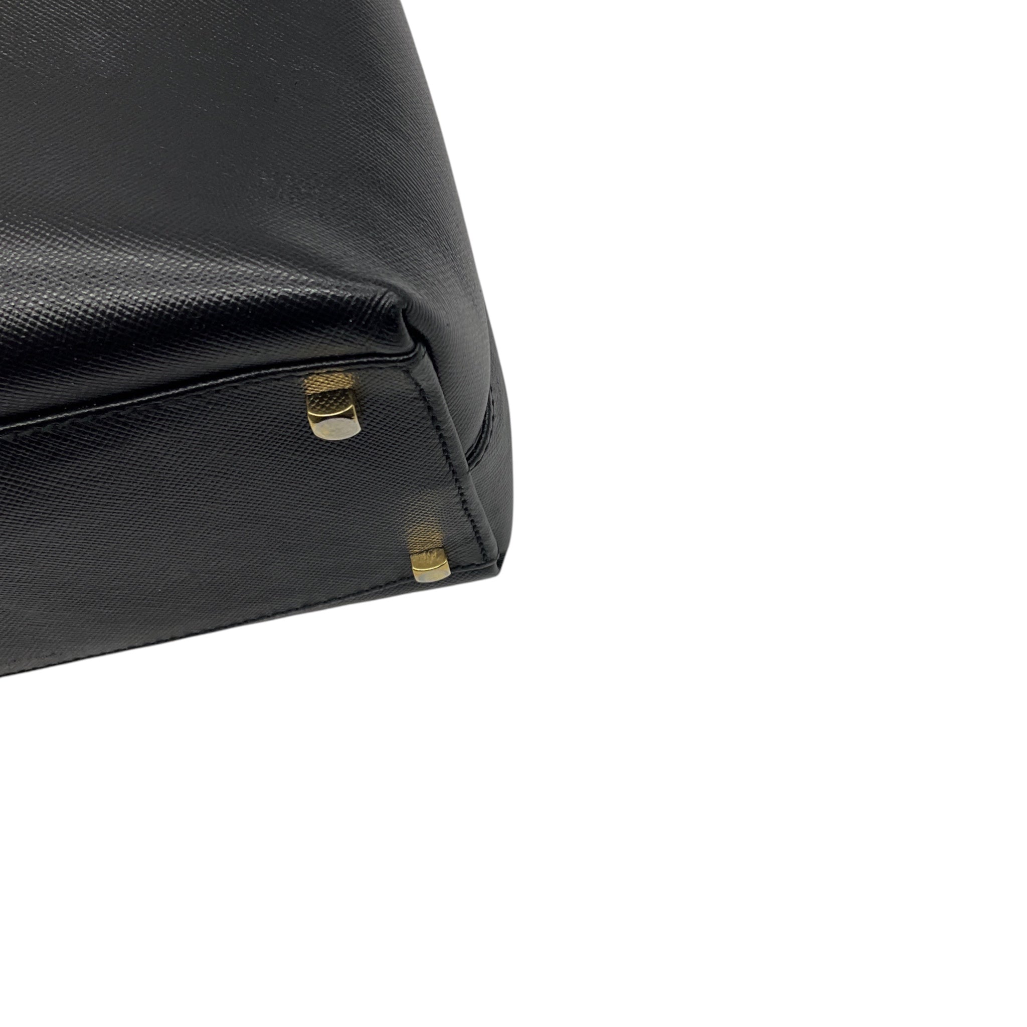 Salvatore Ferragamo Black Leather Gancini Iconic Top Handle Handbag