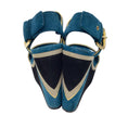 Load image into Gallery viewer, Louis Vuitton Teal / Beige / Black Suede Platform Wedge Sandals
