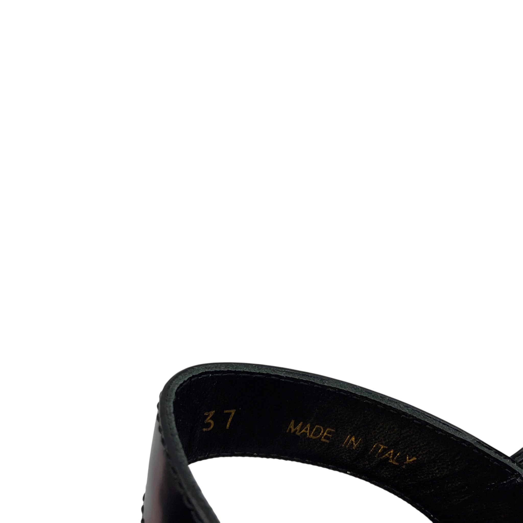 Prada Black / Light Pink Scalloped Sole Ankle Strap Leather Platform Sandals