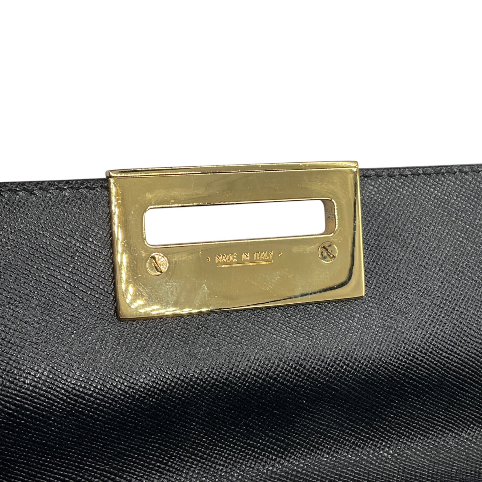 Salvatore Ferragamo Black Leather Gancini Iconic Top Handle Handbag
