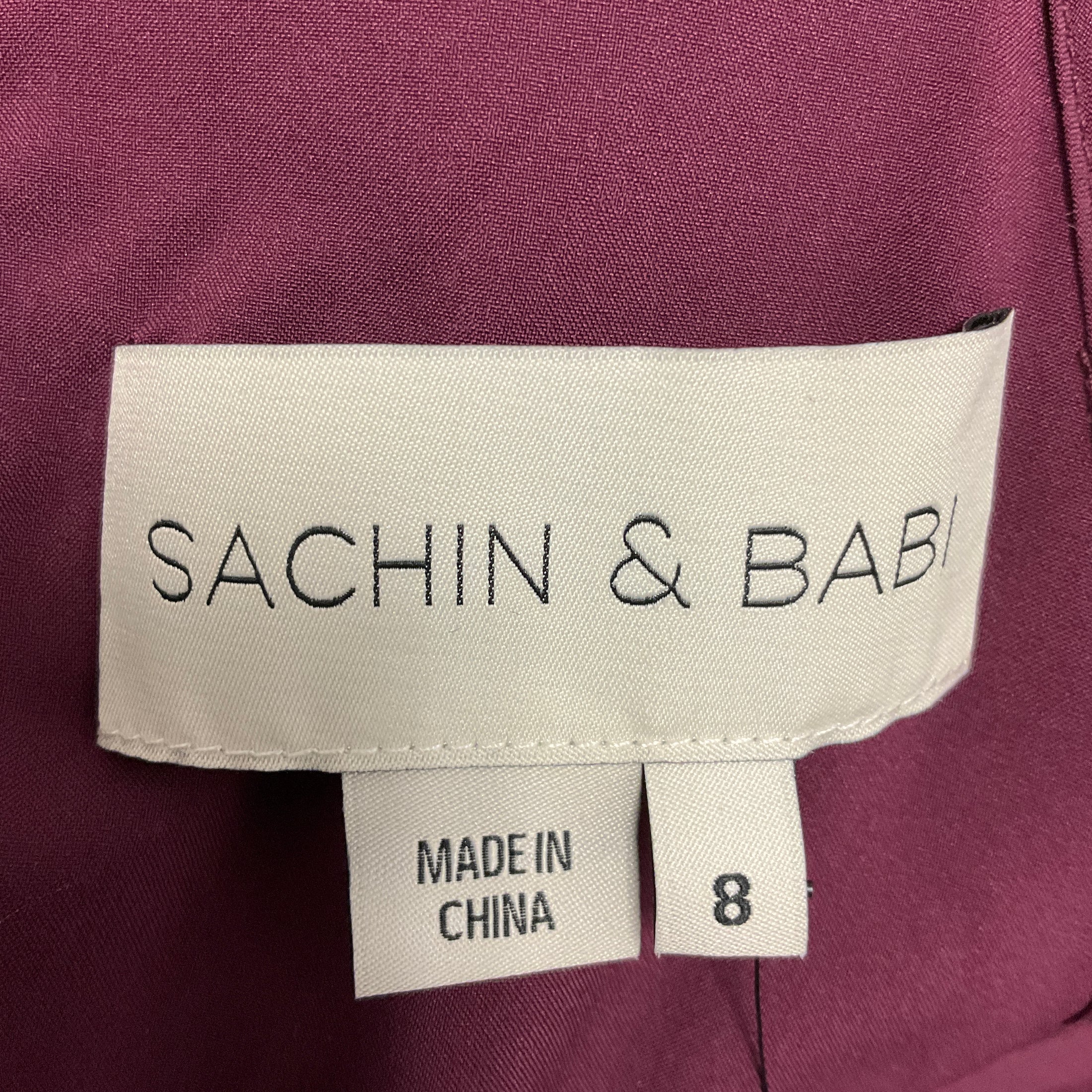 Sachin & Babi Mixed Berry Ikat Border Tiana Gown