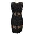 Load image into Gallery viewer, Escada Taupe / Black Pine Delwys Sleeveless Jacquard Cocktail Dress

