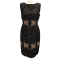 Load image into Gallery viewer, Escada Taupe / Black Pine Delwys Sleeveless Jacquard Cocktail Dress
