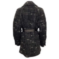 Load image into Gallery viewer, Iro Black / White Tweed Derek Coat with Leather Belt
