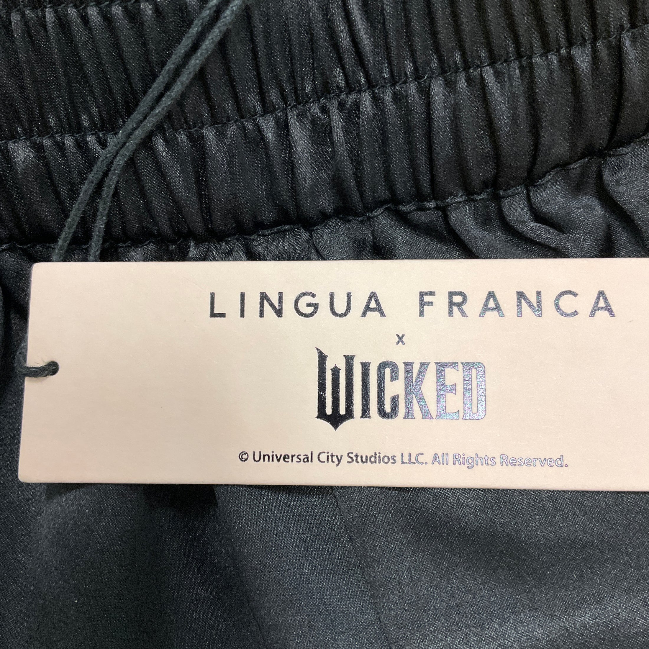 Lingua Franca x Wicked Black Elphaba Silk Pant with Feathers