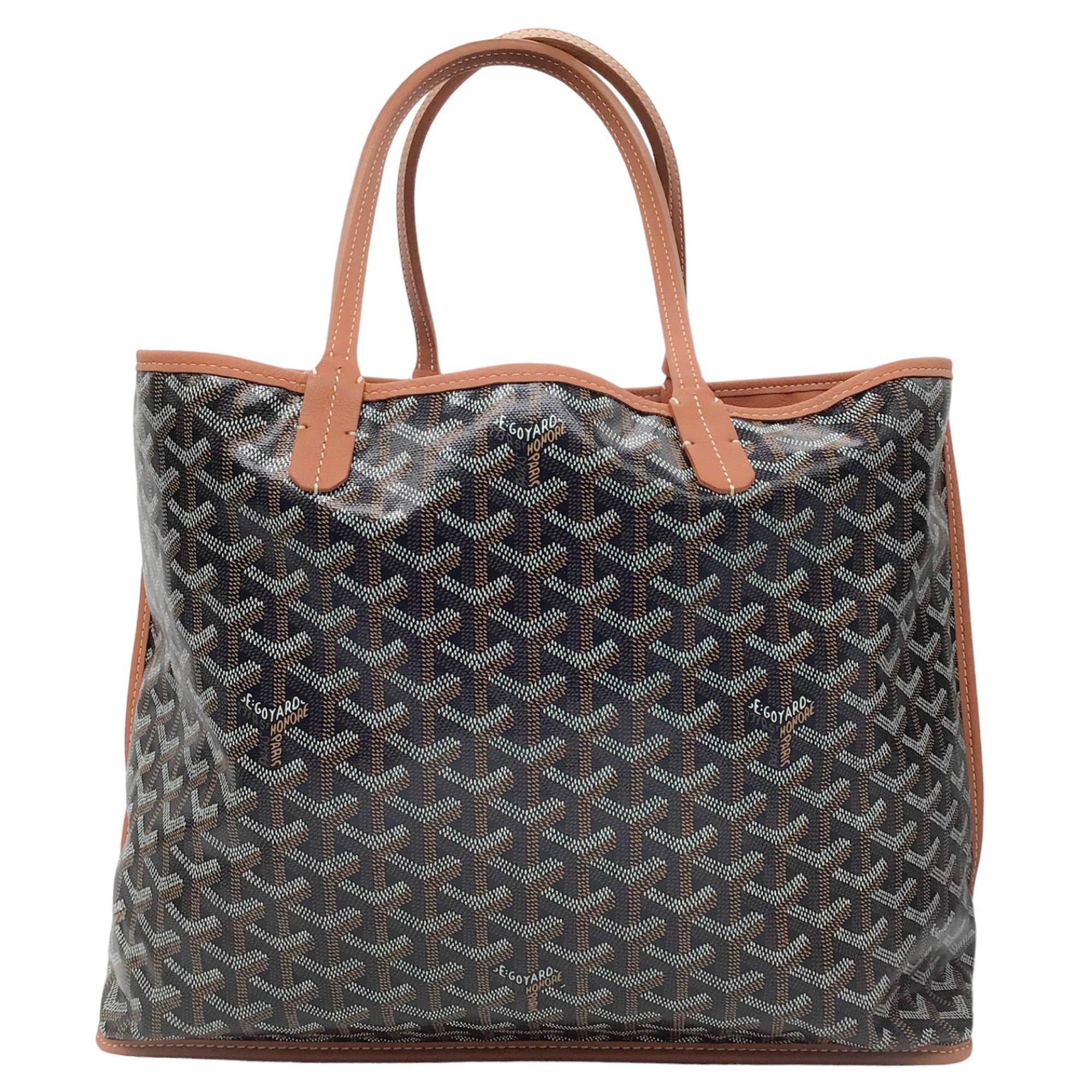 Goyard Black / Brown Goyardine Canvas Reversible Tote Handbag