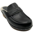 Load image into Gallery viewer, Brunello Cucinelli Black Leather Clogs with Shearling and Monili

