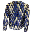 Load image into Gallery viewer, Dries van Noten Blue / Ivory / Gold Metallic Long Sleeved Jacquard Top
