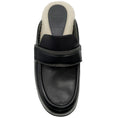 Load image into Gallery viewer, Brunello Cucinelli Black Leather Clogs with Shearling and Monili
