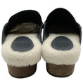 Load image into Gallery viewer, Brunello Cucinelli Black Leather Clogs with Shearling and Monili
