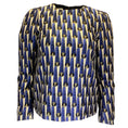 Load image into Gallery viewer, Dries van Noten Blue / Ivory / Gold Metallic Long Sleeved Jacquard Top
