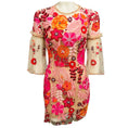 Load image into Gallery viewer, Jenny Packham Beige / Red / Pink / Orange Floral Embroidered Mesh Tulle Mini Dress
