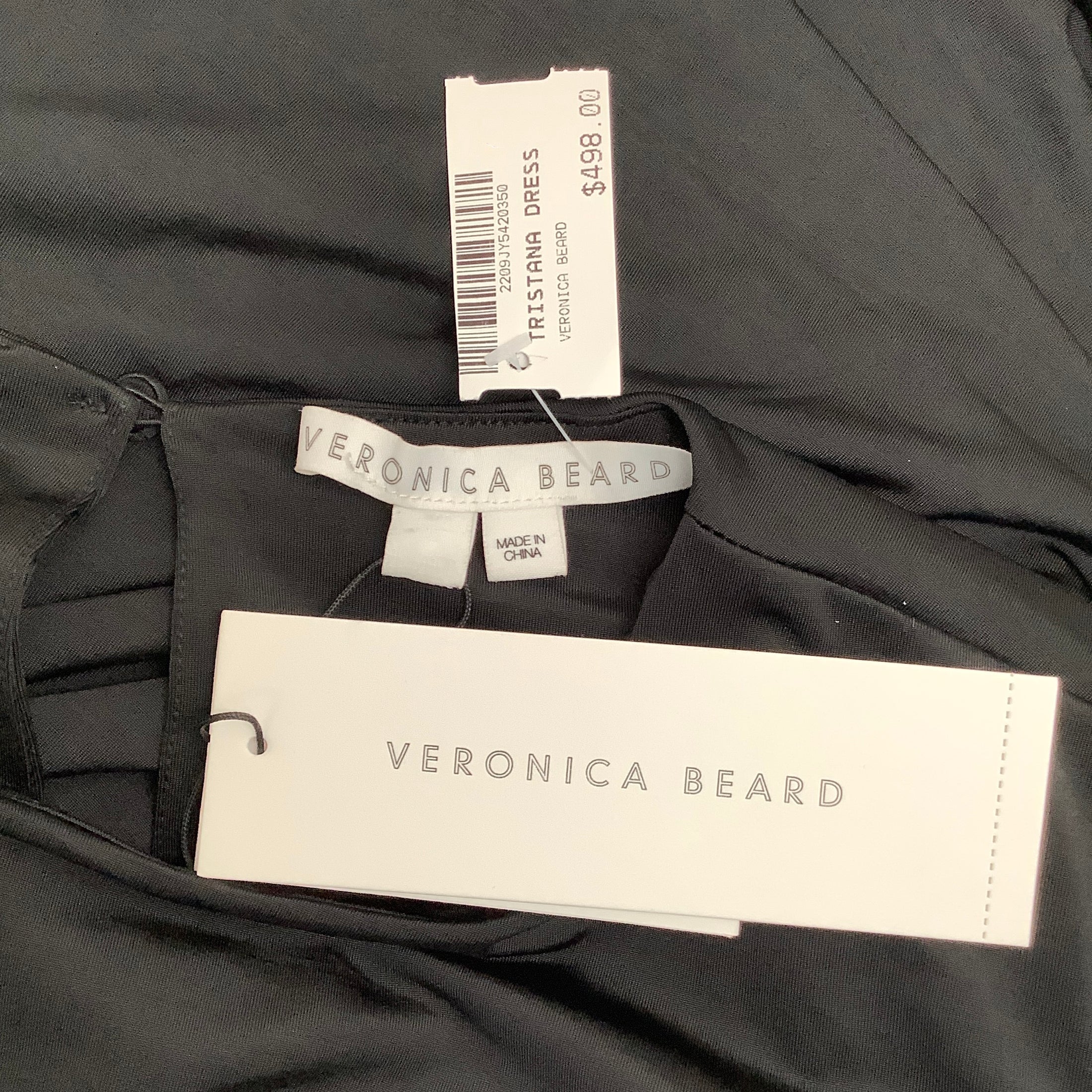 Veronica Beard Black Jersey Draped Tristana Dress