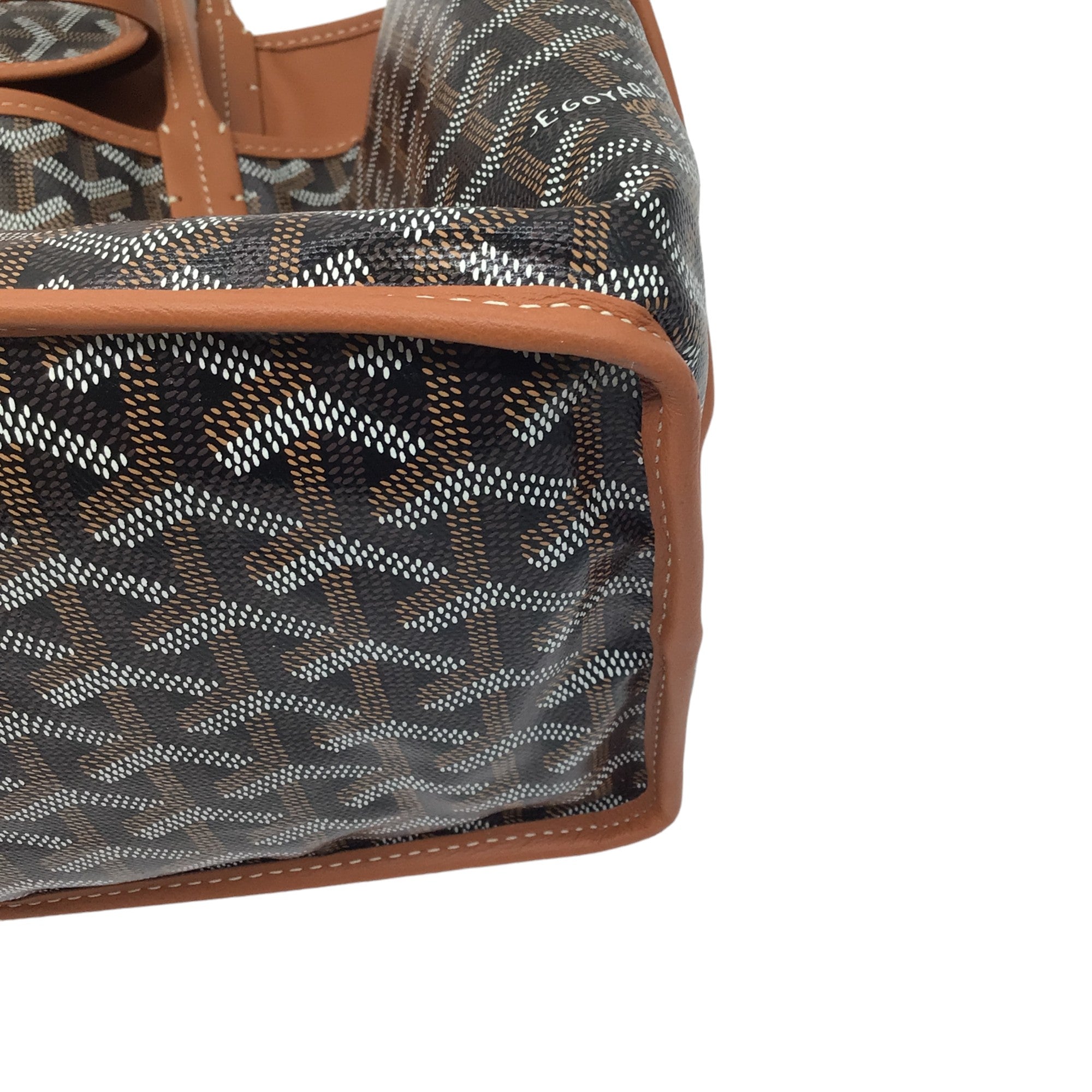 Goyard Black / Brown Goyardine Canvas Reversible Tote Handbag