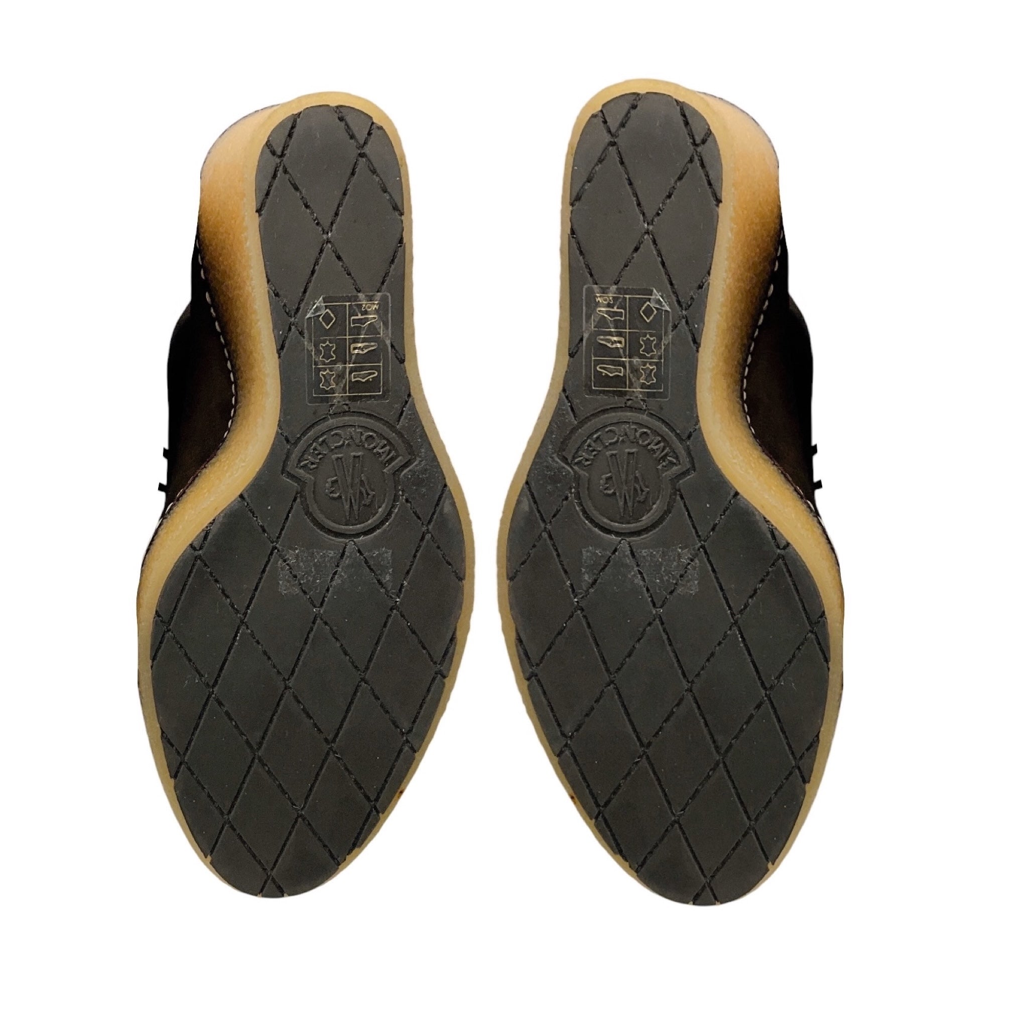 Moncler Brown Suede Wedge Heel Ankle Booties