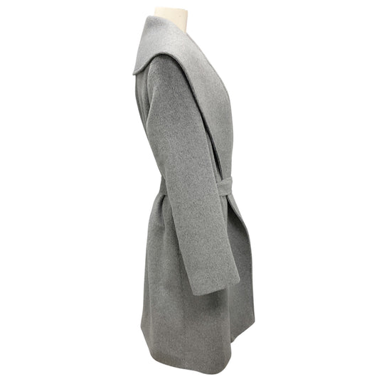 Malej Grey Belted Mid Length Wool Coat