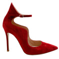 Load image into Gallery viewer, Gianvito Rossi Red Suede Pumps with Ankle Strap
