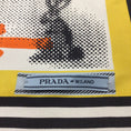 Load image into Gallery viewer, Prada White / Yellow / Orange / Black 2015 Bunny Arrow Print Square Silk Scarf
