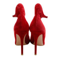 Load image into Gallery viewer, Gianvito Rossi Red Suede Pumps with Ankle Strap
