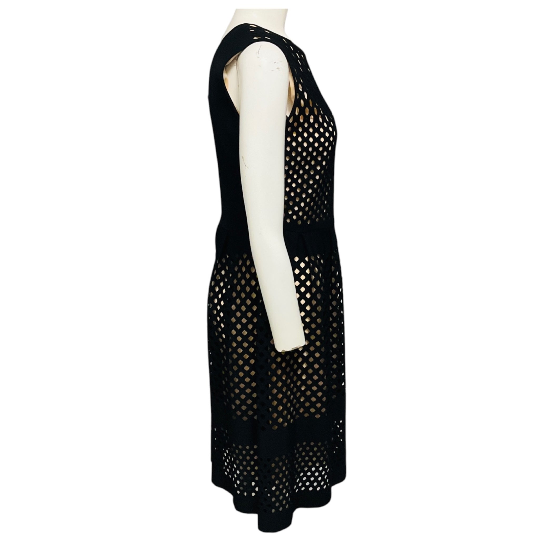 Fendi Black Sleeveless Openwork Knitted Dress