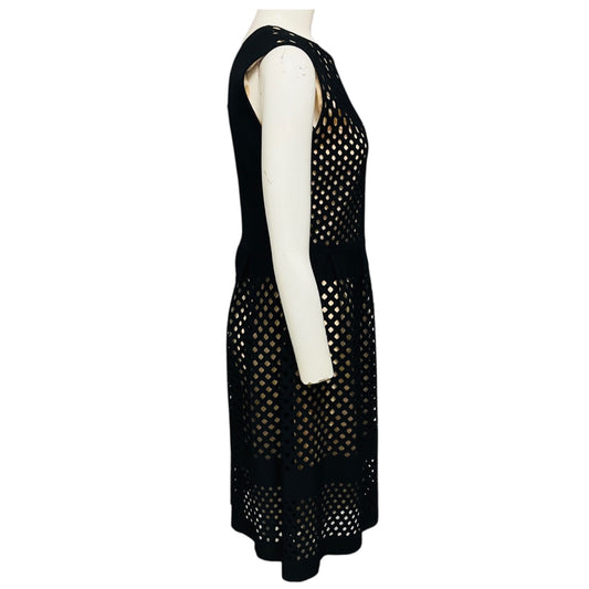 Fendi Black Sleeveless Openwork Knitted Dress