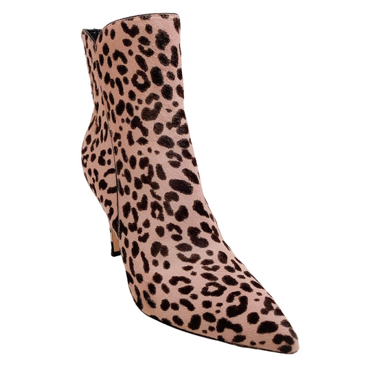 Gianvito Rossi Light Pink Leopard Pony Ankle Boots