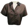 Load image into Gallery viewer, TWP Chocolate Brown Forever and Always Reversible Shirt with Crystal Collar in Super Compact Poplin
