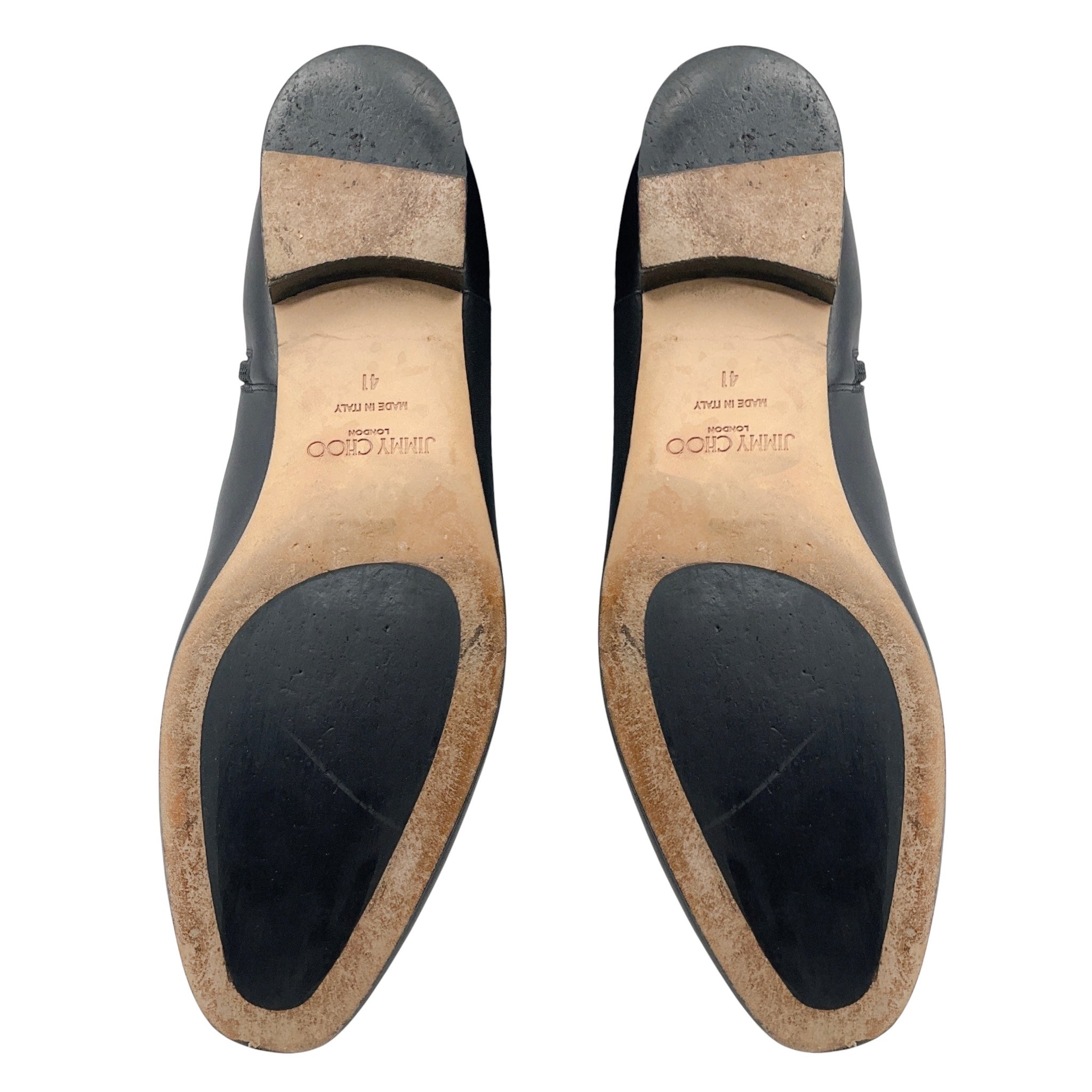 Jimmy Choo Black / Silver Studded Leather Ankle Boots