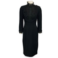 Load image into Gallery viewer, Chloe Vintage Black Lace Trimmed Long Sleeved Shimmer Tweed Cocktail Dress
