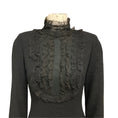 Load image into Gallery viewer, Chloe Vintage Black Lace Trimmed Long Sleeved Shimmer Tweed Cocktail Dress
