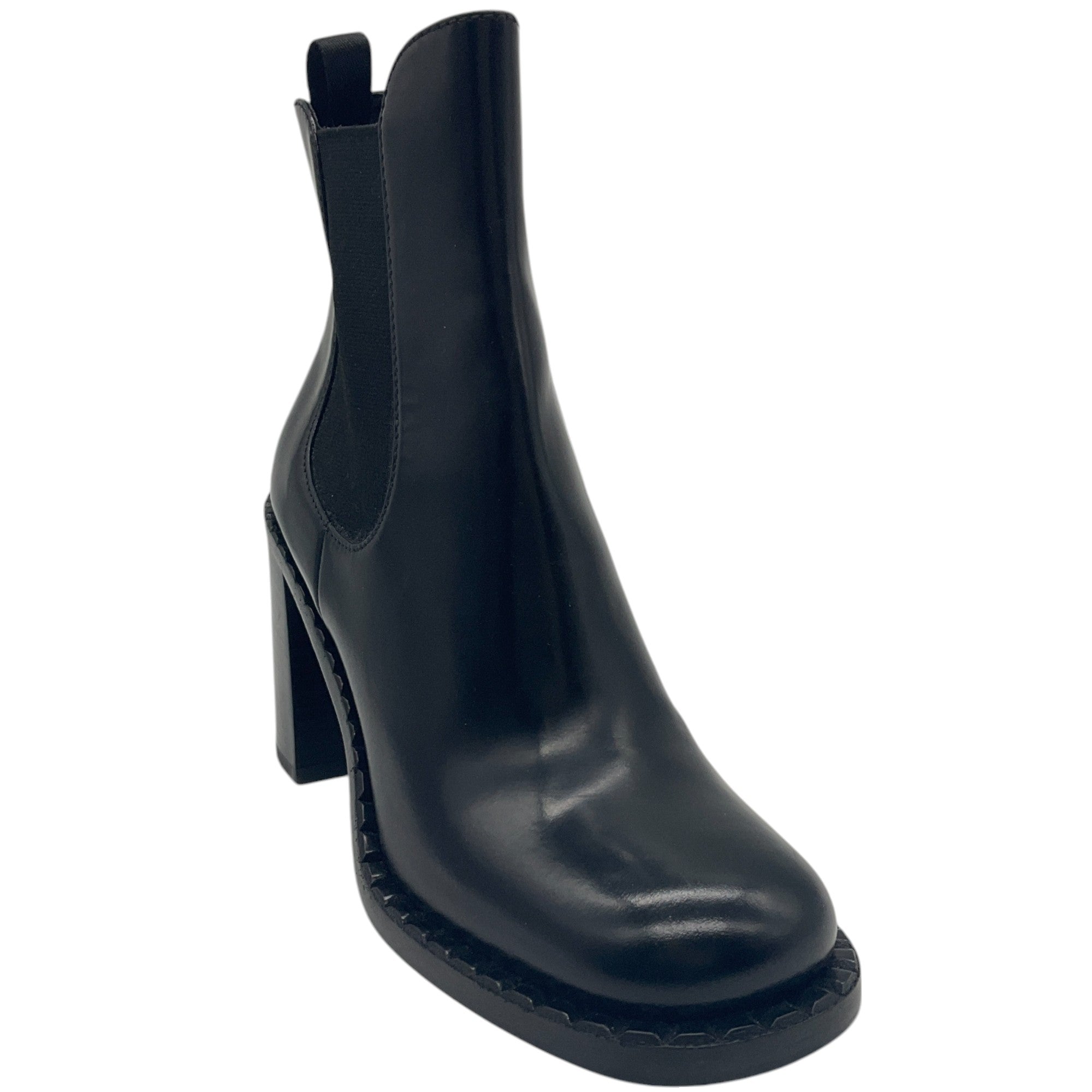 Prada Black Leather Heeled Chelsea Boots
