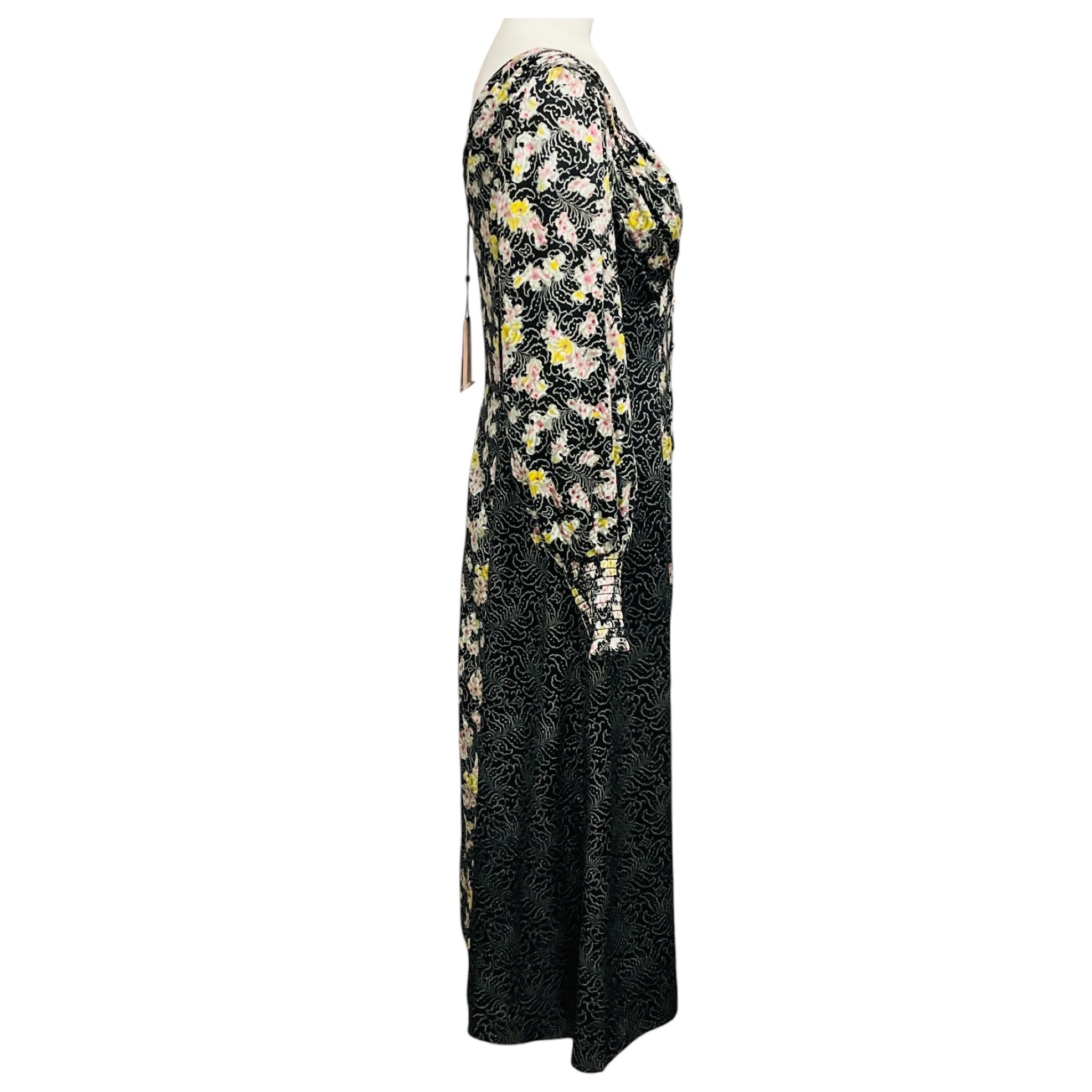 Cinq a Sept Black Multi Long Sleeve Jessica Dress