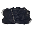 Load image into Gallery viewer, Chanel Black Satin Camellia Chain Strap Handbag
