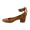 Load image into Gallery viewer, Gianvito Rossi Beige Ankle Wrap Low Heel Suede Ballet Pumps
