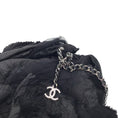 Load image into Gallery viewer, Chanel Black Satin Camellia Chain Strap Handbag
