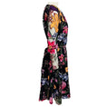 Load image into Gallery viewer, Naeem Khan Black Multi Floral Sequined Cocktail Dress with Open Back
