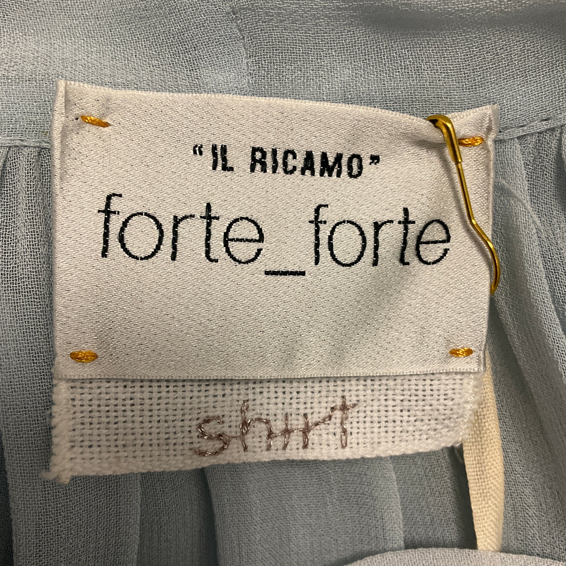 forte_forte Light Blue Nebbiolina Carousel des Sylphes Embroidery Bow Tie Shirt
