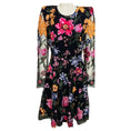 Load image into Gallery viewer, Naeem Khan Black Multi Floral Sequined Cocktail Dress with Open Back
