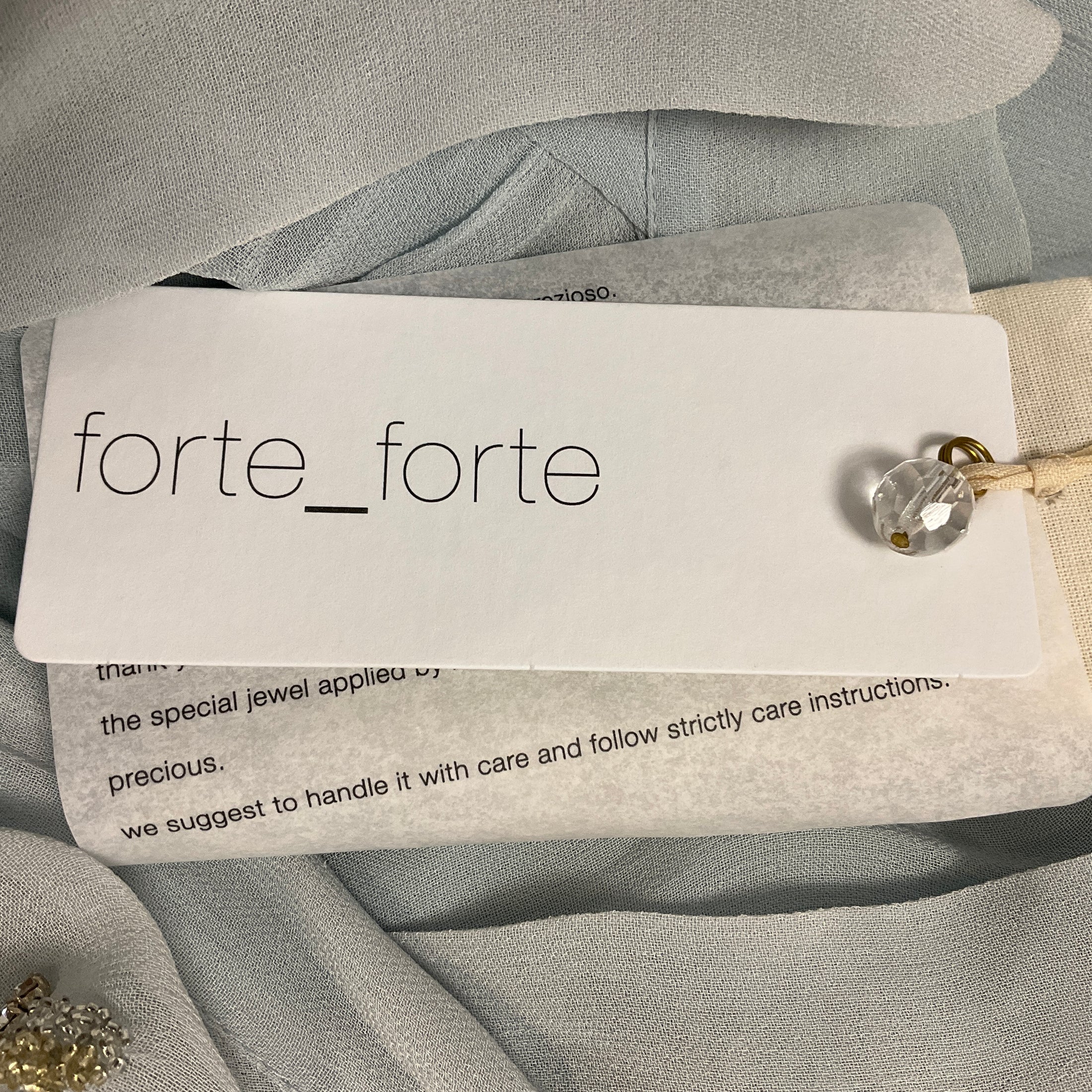 forte_forte Light Blue Nebbiolina Carousel des Sylphes Embroidery Bow Tie Shirt