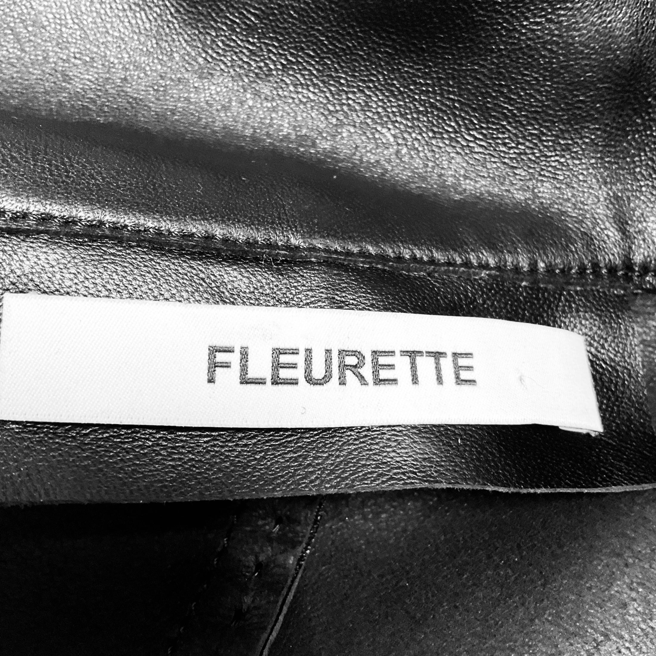Fleurette Black Lena Leather Zip Jacket