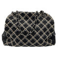 Load image into Gallery viewer, Chanel Black / Beige / White Woven Patent Leather Chain Strap Handbag
